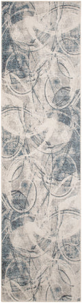 Astra Machine Washable Silver Blue Modern Polyester Area Rug