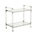 Acrylic Bar Cart - Nickel