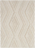 Graceful Ivory Modern Wool Area Rug