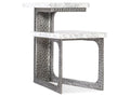 Georgie Side Table – Silver Metal Base with Marble Top