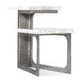 Georgie Side Table – Silver Metal Base with Marble Top