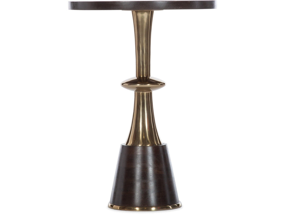 Caroline Accent Table with Dark Wood Top & Gold Metal Base