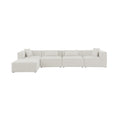 Demetria 144" Cream Fabric Upholstered 5pc. Modular Sectional - Sec5A