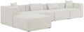 Demetria 144" Cream Fabric Upholstered 5pc. Modular Sectional - Sec5A