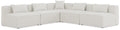 Demetria 108" Cream Fabric Upholstered 5pc. Modular Sectional - Sec5B