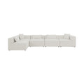 Demetria 144" Cream Fabric Upholstered 5pc. Modular Sectional - Sec5D