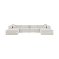 Demetria 144" Cream Fabric Upholstered 6pc. Modular Sectional - Sec6B