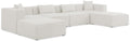 Demetria 144" Cream Fabric Upholstered 6pc. Modular Sectional - Sec6B
