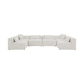 Demetria 144" Cream Fabric Upholstered 6pc. Modular Sectional - Sec6D
