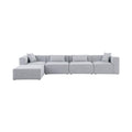 Demetria 144" Grey Fabric Upholstered 5pc. Modular Sectional - Sec5A