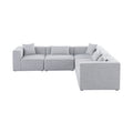 Demetria 108" Grey Fabric Upholstered 5pc. Modular Sectional - Sec5C