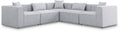 Demetria 108" Grey Fabric Upholstered 5pc. Modular Sectional - Sec5C