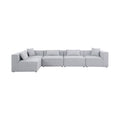 Demetria 144" Grey Fabric Upholstered 5pc. Modular Sectional - Sec5D