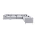 Demetria 144" Grey Fabric Upholstered 6pc. Modular Sectional - Sec6A