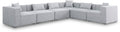 Demetria 144" Grey Fabric Upholstered 6pc. Modular Sectional - Sec6A
