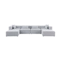 Demetria 144" Grey Fabric Upholstered 6pc. Modular Sectional - Sec6B