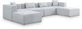 Demetria 144" Grey Fabric Upholstered 6pc. Modular Sectional - Sec6B