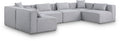 Demetria 144" Grey Fabric Upholstered 6pc. Modular Sectional - Sec6D