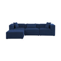 Demetria 108" Navy Fabric Upholstered 4pc. Modular Sectional - Sec4A