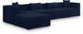 Demetria 144" Navy Fabric Upholstered 5pc. Modular Sectional - Sec5A