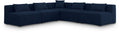 Demetria 108" Navy Fabric Upholstered 5pc. Modular Sectional - Sec5B