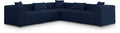 Demetria 108" Navy Fabric Upholstered 5pc. Modular Sectional - Sec5C