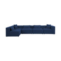 Demetria 144" Navy Fabric Upholstered 5pc. Modular Sectional - Sec5D