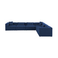 Demetria 144" Navy Fabric Upholstered 6pc. Modular Sectional - Sec6A