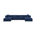 Demetria 144" Navy Fabric Upholstered 6pc. Modular Sectional - Sec6B
