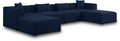 Demetria 144" Navy Fabric Upholstered 6pc. Modular Sectional - Sec6B