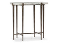 Bellis Accent Table with Bronze Metal Base & Gypsum Top