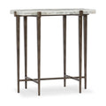 Bellis Accent Table with Bronze Metal Base & Gypsum Top