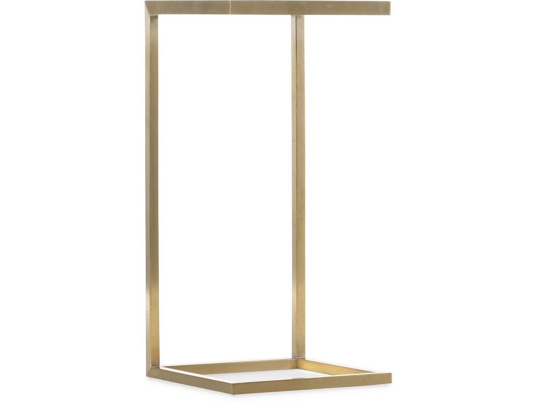 Holmes C-Shaped Accent Table – Silver Leaf & Gold, Compact