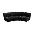 Hollis 119" Velvet Upholstered 3pc. Modular Sectional