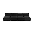 Rovigo 124" Corduroy Performance Fabric Upholstered 4 pc. Armless Modular Sofa