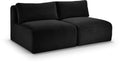 Rovigo 62" Corduroy Performance Fabric Upholstered 2 pc. Armless Modular Loveseat