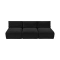Rovigo 93" Corduroy Performance Fabric Upholstered 3 pc. Armless Modular Sofa