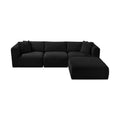 Rovigo 109" Black Corduroy Performance Fabric Upholstered 4 pc. Modular Sectional - Sec4A