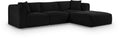 Rovigo 109" Black Corduroy Performance Fabric Upholstered 4 pc. Modular Sectional - Sec4A