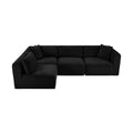 Rovigo 109" Black Corduroy Performance Fabric Upholstered 4 pc. Modular Sectional - Sec4B