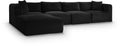 Rovigo 140" Black Corduroy Performance Fabric Upholstered 5 pc. Modular Sectional - Sec5A