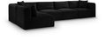 Rovigo 140" Black Corduroy Performance Fabric Upholstered 5 pc. Modular Sectional - Sec5B