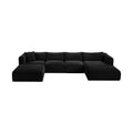 Rovigo 145" Black Corduroy Performance Fabric Upholstered 5 pc. Modular Sectional - Sec5E