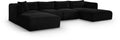 Rovigo 145" Black Corduroy Performance Fabric Upholstered 5 pc. Modular Sectional - Sec5E