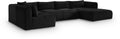 Rovigo 145" Black Corduroy Performance Fabric Upholstered 5 pc. Modular Sectional - Sec5F