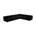 Rovigo 140" Black Corduroy Performance Fabric Upholstered 6 pc. Modular Sectional - Sec6A
