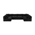 Rovigo 140" Black Corduroy Performance Fabric Upholstered 6 pc. Modular Sectional - Sec6B