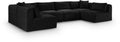 Rovigo 140" Black Corduroy Performance Fabric Upholstered 6 pc. Modular Sectional - Sec6B