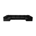 Rovigo 171" Black Corduroy Performance Fabric Upholstered 7 pc. Modular Sectional - Sec7A