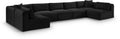 Rovigo 171" Black Corduroy Performance Fabric Upholstered 7 pc. Modular Sectional - Sec7A
